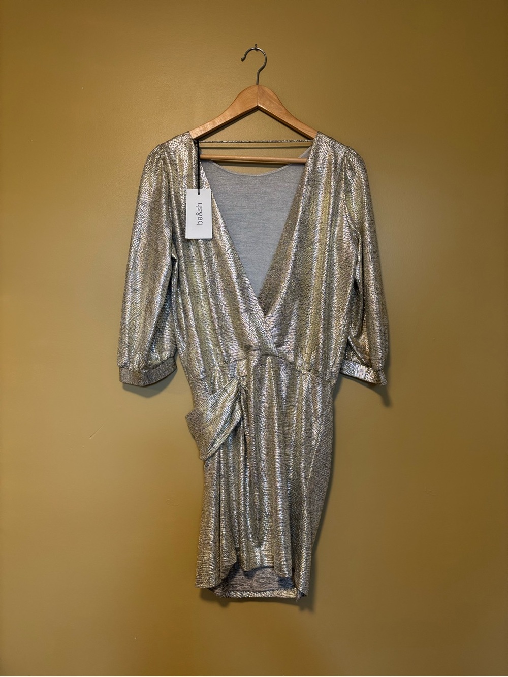 ba&sh Silver Metallic Ralina Mini Dress - Picture 2 of 4